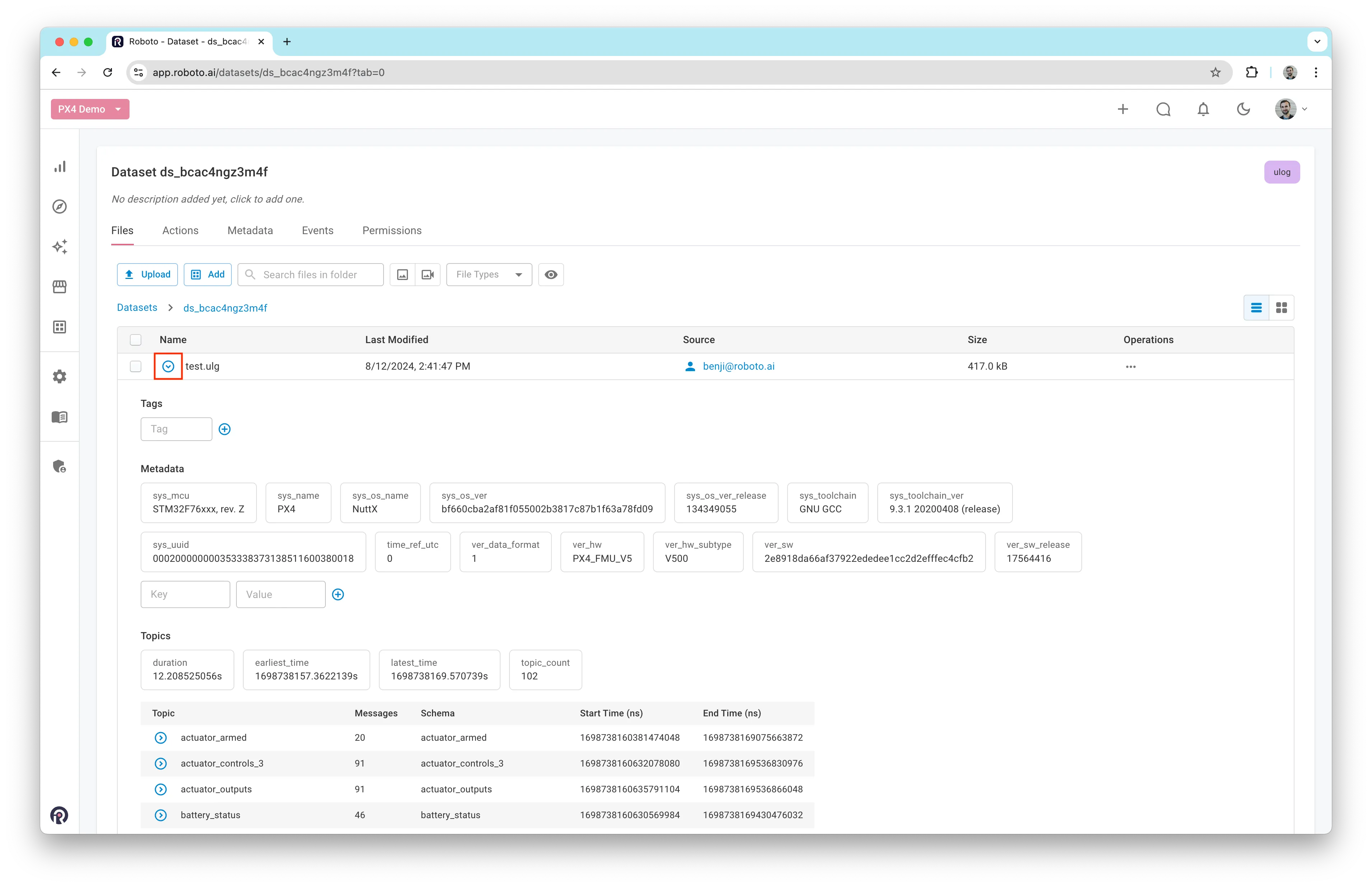 File metadata