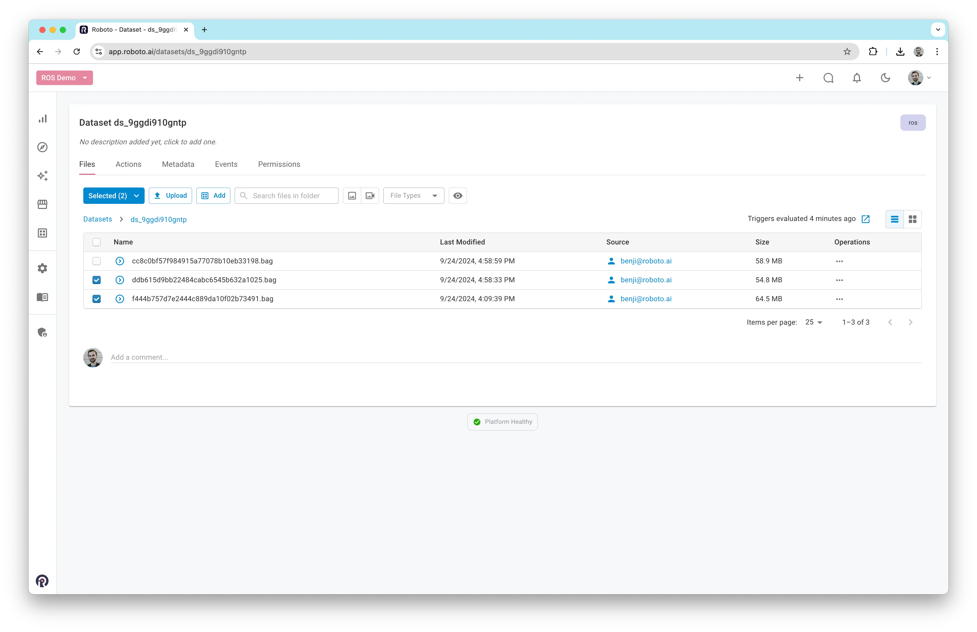 Select multiple files