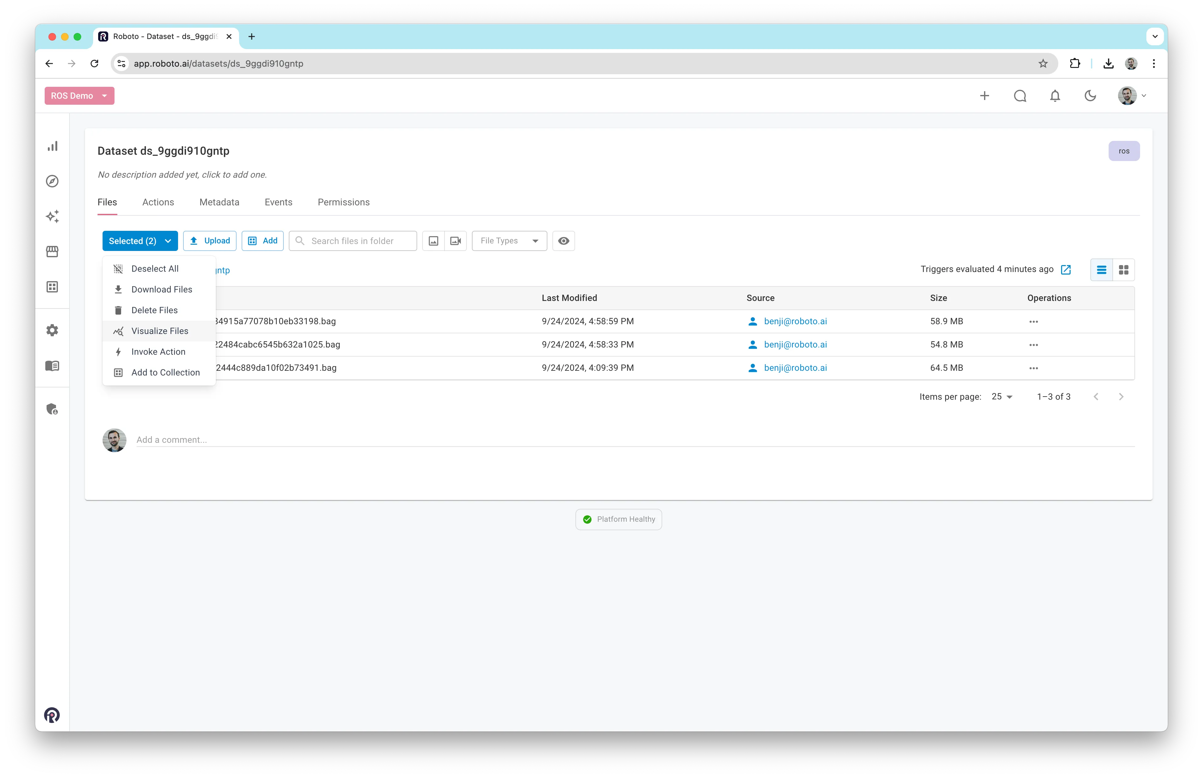 Select multiple files